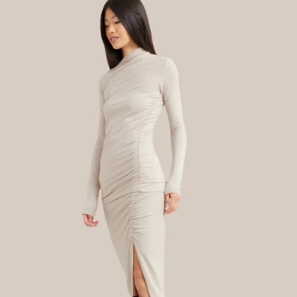 Modern Citizen Kimberly Ruched Tunic Top Women's XS Natural